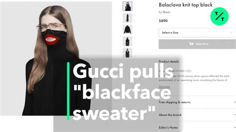 gucci balaclava sweater for sale|gucci sweater controversy.